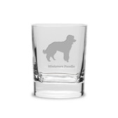 Miniature Poodle Luigi Bormioli 11.75 oz Square Round Double Old Fashion Glass