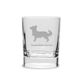 Australian Terrier Luigi Bormioli 11.75 oz Square Round Double Old Fashion Glass