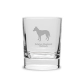 Belgian Shepherd Malinois Luigi Bormioli 11.75 oz Square Round Double Old Fashion Glass