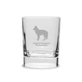 Belgian Shepherd Groenendael Luigi Bormioli 11.75 oz Square Round Double Old Fashion Glass