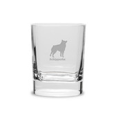 Schipperke Luigi Bormioli 11.75 oz Square Round Double Old Fashion Glass