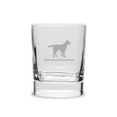 Flat-Coated Retriever Luigi Bormioli 11.75 oz Square Round Double Old Fashion Glass