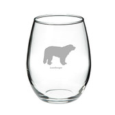 Leonberger Deep Etched Stemless Red Wine Glass