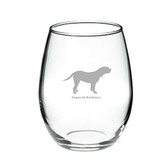 Dogue DeBordeaux Deep Etched Stemless Red Wine Glass