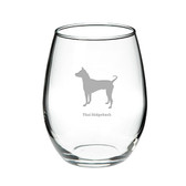 Thai Ridgeback Deep Etched Stemless Red Wine Glass