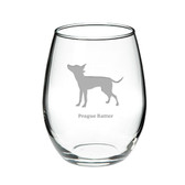 Prague Ratter Deep Etched Stemless Red Wine Glass