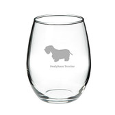 Sealy Terrier Deep Etched Stemless Red Wine Glass