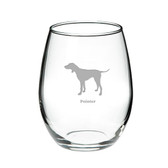 Pointer Deep Etched Stemless Red Wine Glass