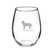 Yakutian Laika Deep Etched Stemless Red Wine Glass