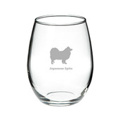 Japanese Spitz Deep Etched Stemless Red Wine Glass