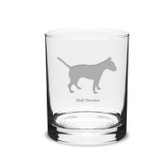 Bull Terrier Deep Etched 14 oz Classic Double Old Fashion Glass