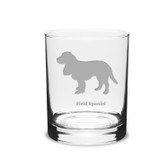Field Spaniel Deep Etched 14 oz Classic Double Old Fashion Glass