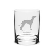 Greyhound Deep Etched 14 oz Classic Double Old Fashion Glass