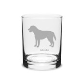Labrador Deep Etched 14 oz Classic Double Old Fashion Glass