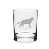 German Shepherd Deep Etched 14 oz Classic Double Old Fashion Glass