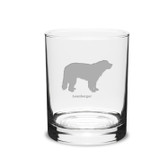 Leonberger Deep Etched 14 oz Classic Double Old Fashion Glass