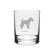 Fox Terrier Deep Etched 14 oz Classic Double Old Fashion Glass