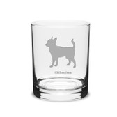 Chihuahua Deep Etched 14 oz Classic Double Old Fashion Glass