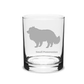 Small Pomeranian Deep Etched 14 oz Classic Double Old Fashion Glass