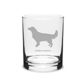 Golden Retriever Deep Etched 14 oz Classic Double Old Fashion Glass