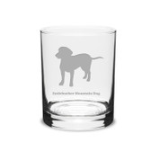 Entlebucher Mountain Dog Deep Etched 14 oz Classic Double Old Fashion Glass