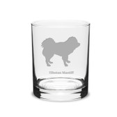 Tibetan Mastiff Deep Etched 14 oz Classic Double Old Fashion Glass