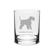 Lakeland Terrier Deep Etched 14 oz Classic Double Old Fashion Glass