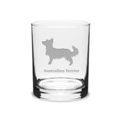 Australian Terrier Deep Etched 14 oz Classic Double Old Fashion Glass