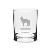 Belgian Shepherd Groenendael Deep Etched 14 oz Classic Double Old Fashion Glass