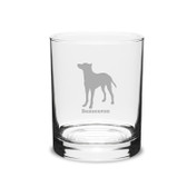 Beauceron Deep Etched 14 oz Classic Double Old Fashion Glass