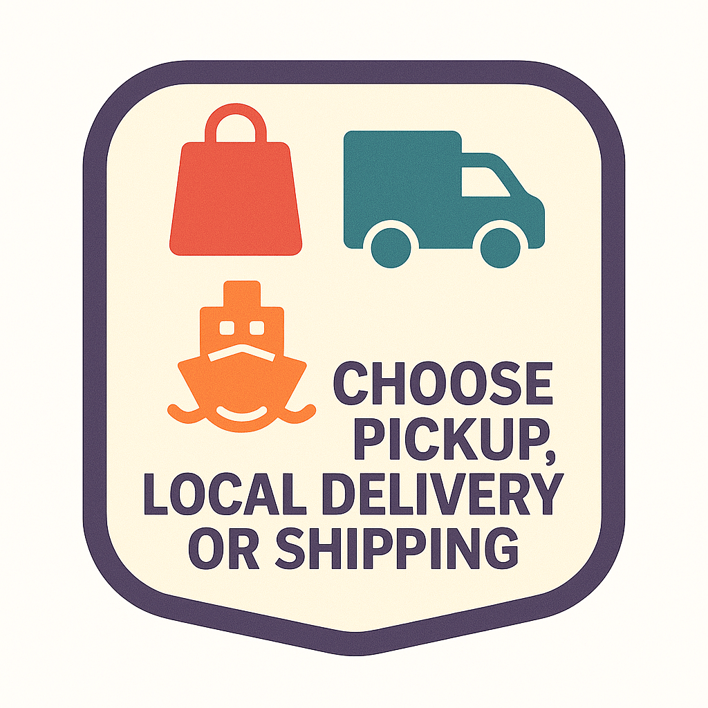 Choose pickup, local delivery or shipping icon