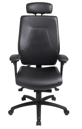  ergoCentric eCentric High Back Executive Chair with Headrest, Shown with BRISA® Breathable Performance Fabrics, Leather like feel