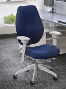 ergoCentric airCentric Chair - Synchro Glide Light Gray, Air Knit Navy