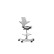 HÅG Capisco Puls 8010 ergonomic chair in light silver finish with foot ring, shown on silver base.