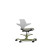 HÅG Capisco Puls 8020 chair in light gray plastic with moss green base and foot ring
