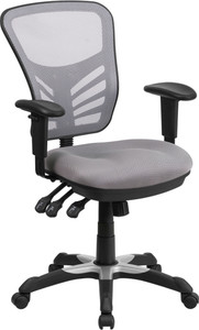 Contemporary Mesh Mid Back Ergonomic Office Chair, Gray
