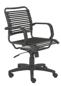 Flat Bungie Desk Chair in Graphite Black with Armrest