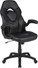  HealthyPosture PC Gaming Chair Racing Desk Chair with Foldable Arms, Black/Black LeatherSoft