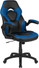  HealthyPosture PC Gaming Chair Racing Desk Chair with Foldable Arms, Blue/Black LeatherSoft