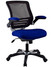 Edge Mesh Computer Chair with Flip-up Arms Blue