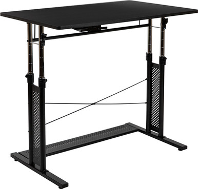 Height Adjustable  Sit to Stand Home Office Desk, Black - (27.25-35.75"H)