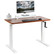 VIVO Hand Crank Adjustable Stand Up Desk (43” x 24”) - Dark Walnut White