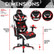 TSXL1 White  Gaming Chair Dimensions