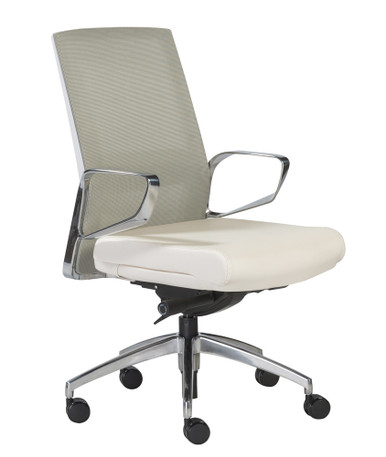 Alpha Euro Style Mesh Office Chair with Lumbar support, White 