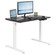 White Electric Height Adjustable Standing Desk Frame with Espresso Tabletop, 43 x 24 inch