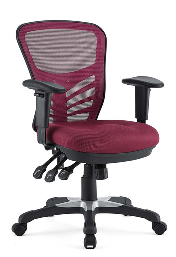 Articulate Mesh Back & Cushioned Computer Chair, Red