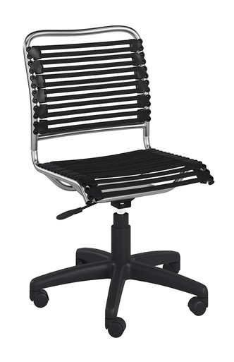 Euro Style Allison Flat Bungie Office Chair without Arms, 12540 Black/Aluminium