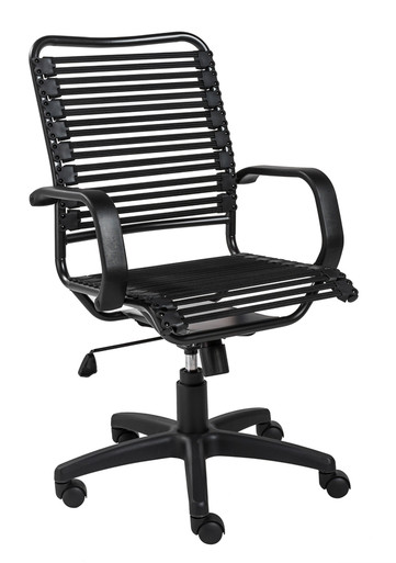 Allison Bungie High Back Flat Bungee Office Chair, in Black with Graphite Black Frame and Black Base