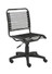 euro Style Armless Bungie Chair Bungie Low Back Office Chair, in Black with Graphite Black Frame and Black Base