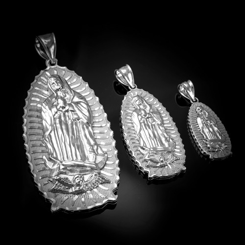 Virgin Mary Pendant in Silver
